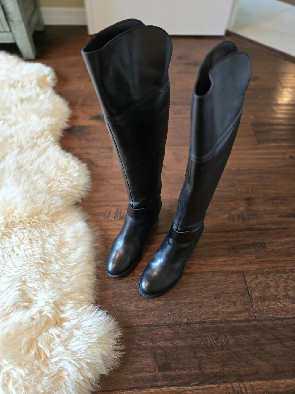 Vince Camuto Black Over-the-Knee Leather Boots